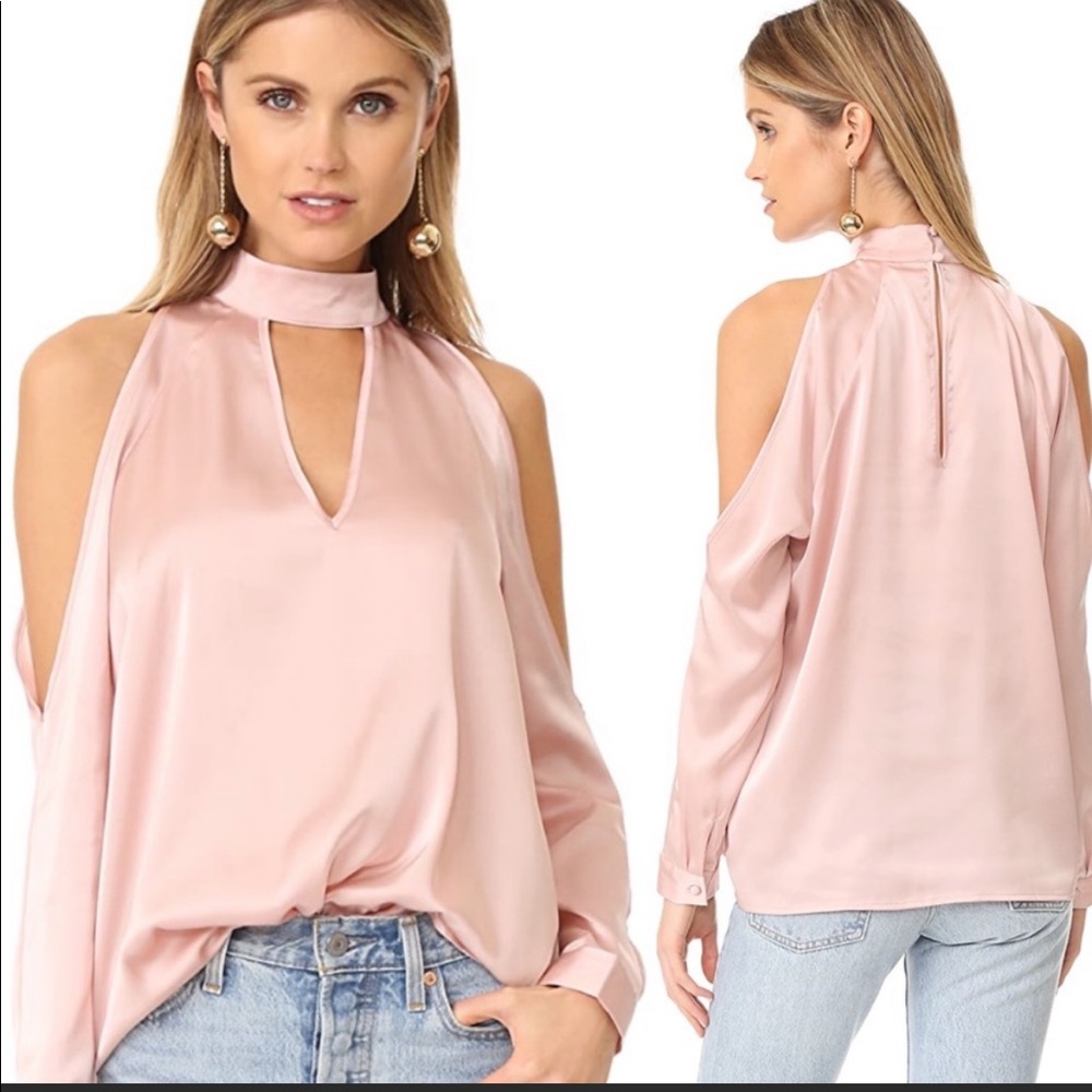 NWT Yumi Kim Cold shoulder satin blouse